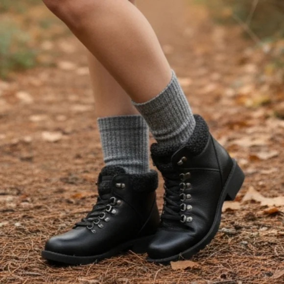 MUK LUKS Hiker Denali/Women's/Ankle Boots/black/urban hiking/lace-up/size 11 - Picture 2 of 13